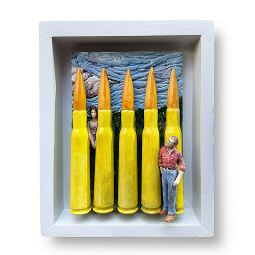 RA Hetherington "Dad's Security Fence" 6"x7" Narrative Framed Ceramic Tile WP5971